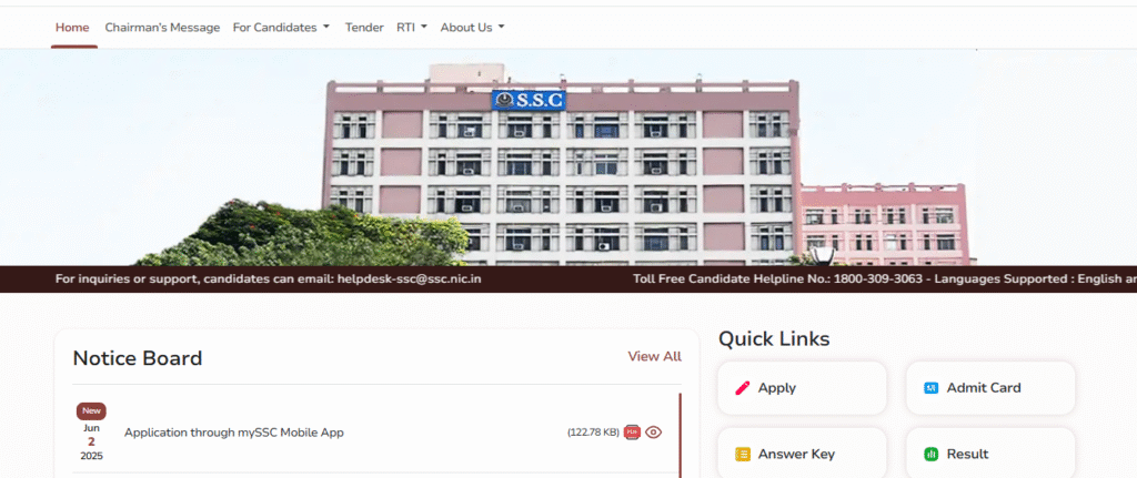 SSC Selection Post 13 Online Form 2025