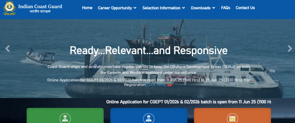 Indian Coast Guard Assistant Commandant 2027 Batch Online Form 2025